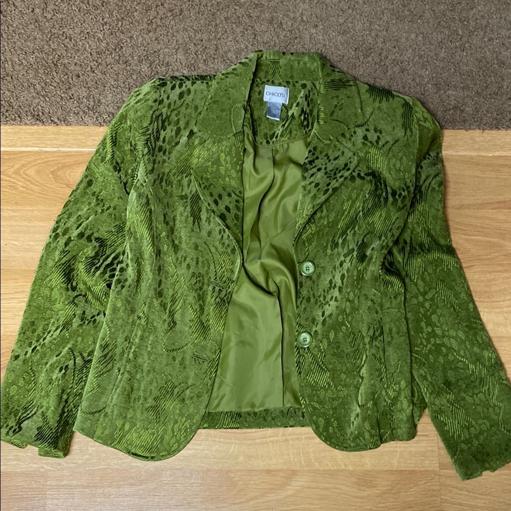 Chico's Green Velvet Jacket